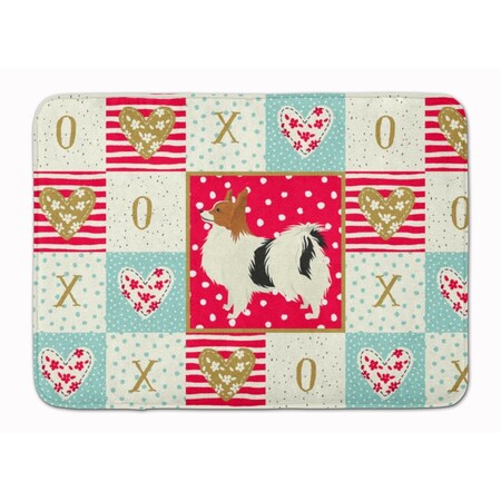 Carolines Treasures 19 x 27 in. Papillon Love Machine Washable Memory Foam Mat CK5943RUG